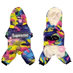 CAMOUFLAGE SUPREME DOG JACKET SZ MEDIUM - BRAND NEW